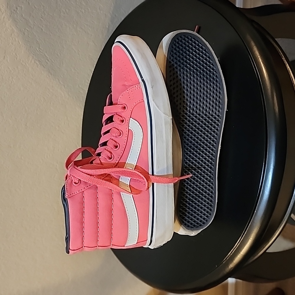 Vans High Top Sneakers Pink with White Side Stripe